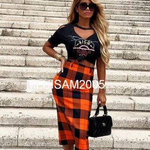 Zara Plaid Pencil Skirt